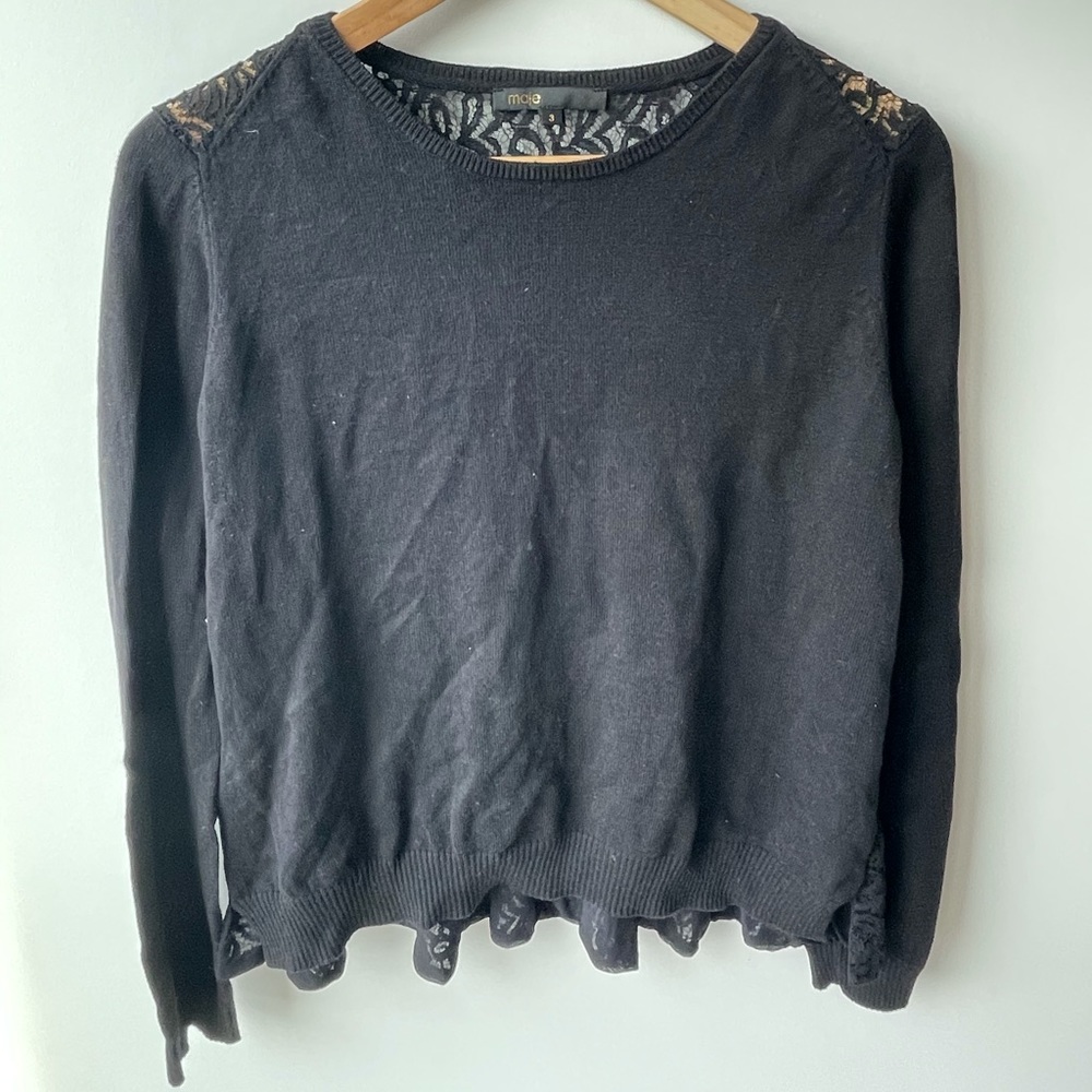 MAJE light weight sweater with lace back